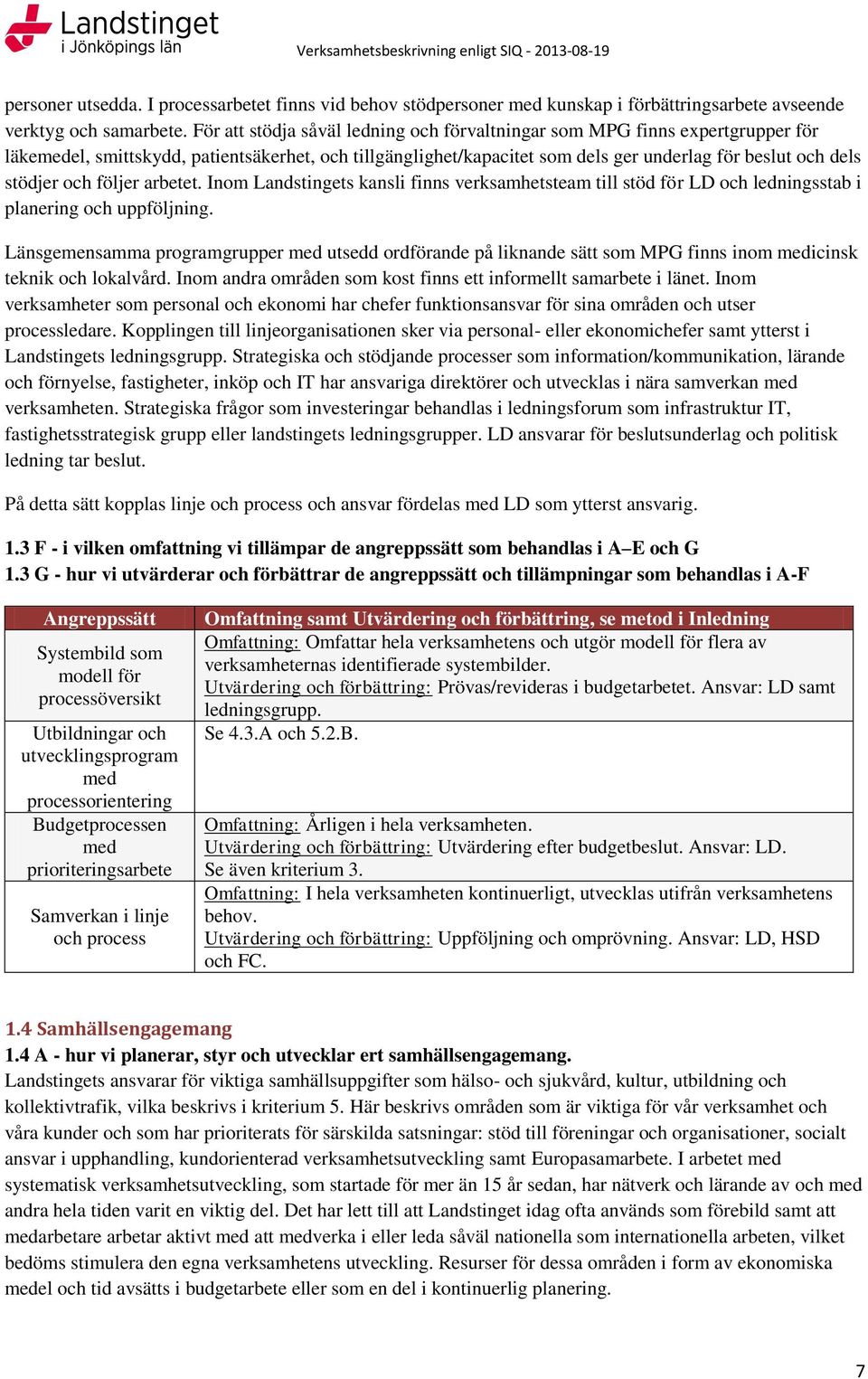 och följer arbetet. Inom Landstingets kansli finns verksamhetsteam till stöd för LD och ledningsstab i planering och uppföljning.