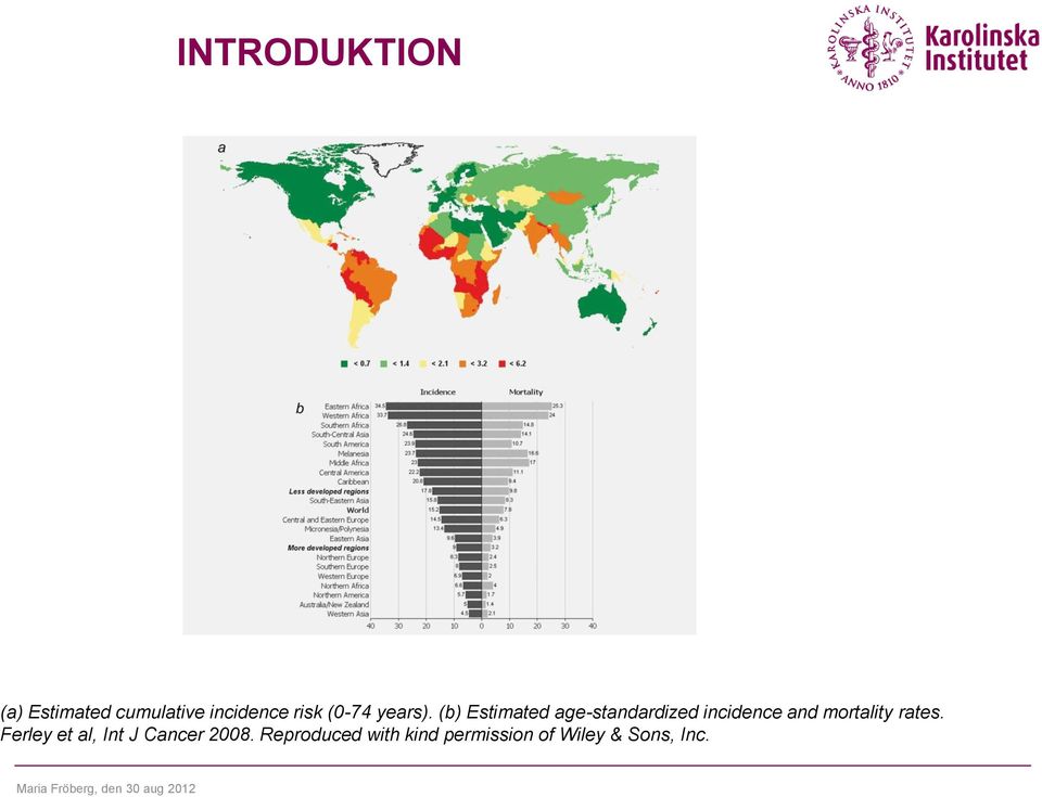 (b) Estimated age-standardized incidence and