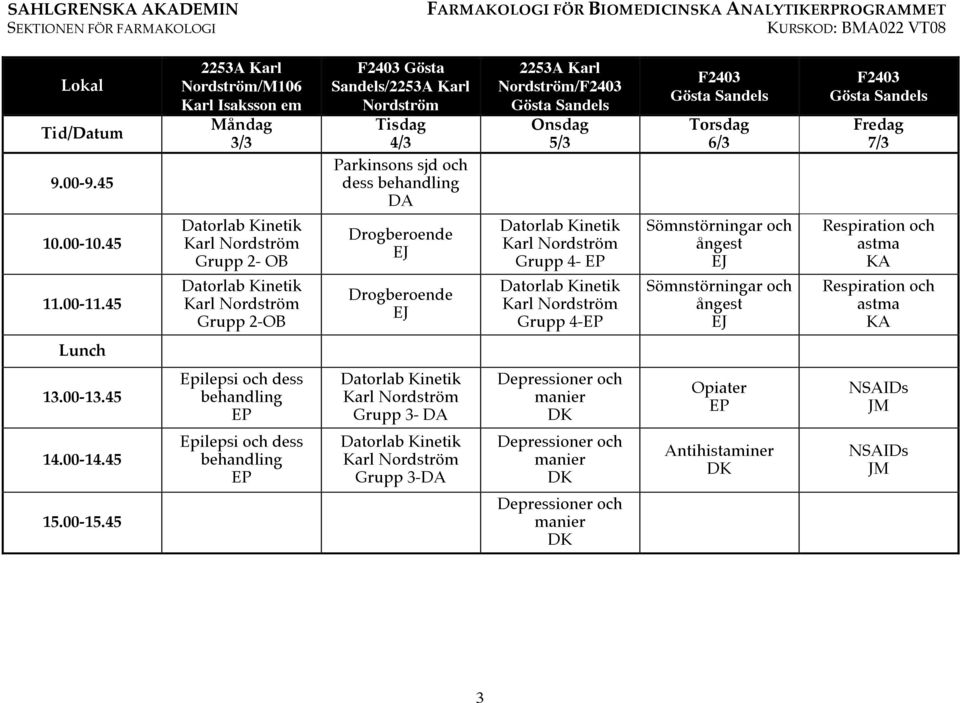 Sömnstörningar och ångest Sömnstörningar och ångest Fredag 7/3 Respiration och astma Respiration och astma Epilepsi och dess behandling EP Grupp 3- DA