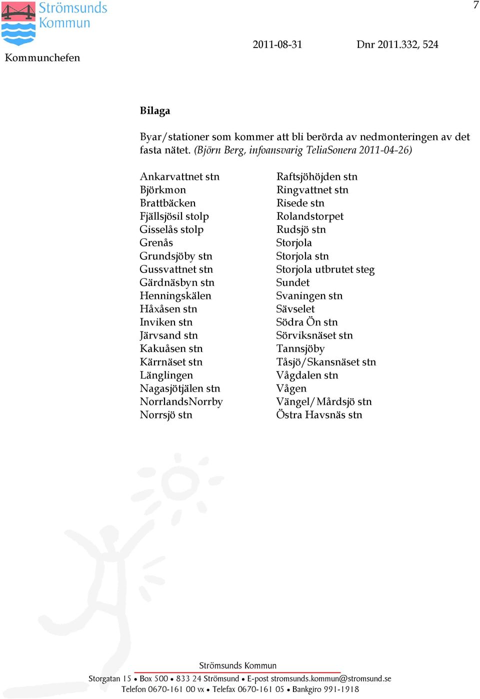 stn Inviken stn Järvsand stn Kakuåsen stn Kärrnäset stn Länglingen Nagasjötjälen stn NorrlandsNorrby Norrsjö stn Raftsjöhöjden stn Ringvattnet stn Risede stn Rolandstorpet Rudsjö stn Storjola