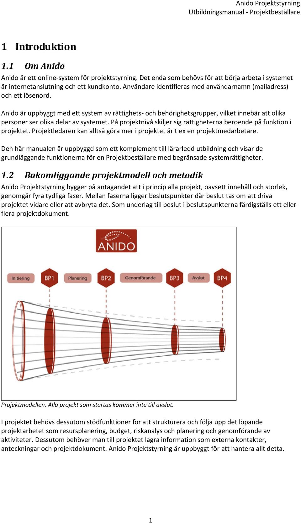 Anido är uppbyggt med ett system av rättighets- och behörighetsgrupper, vilket innebär att olika personer ser olika delar av systemet.