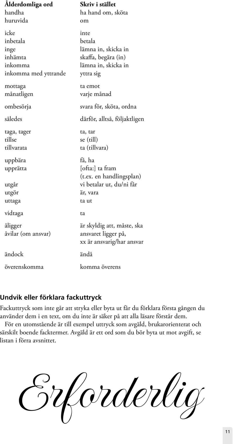 sköta, ordna därför, alltså, följaktligen ta, tar se (till) ta (tillvara) få, ha [ofta:] ta fram (t.ex.