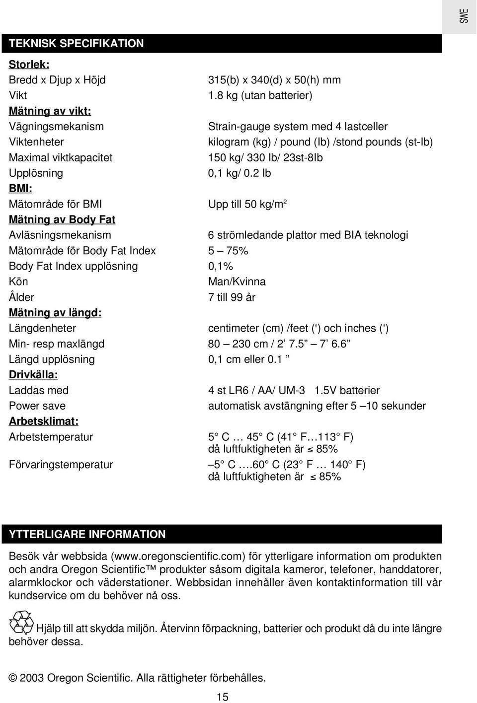 23st-8Ib Upplösning 0,1 kg/ 0.