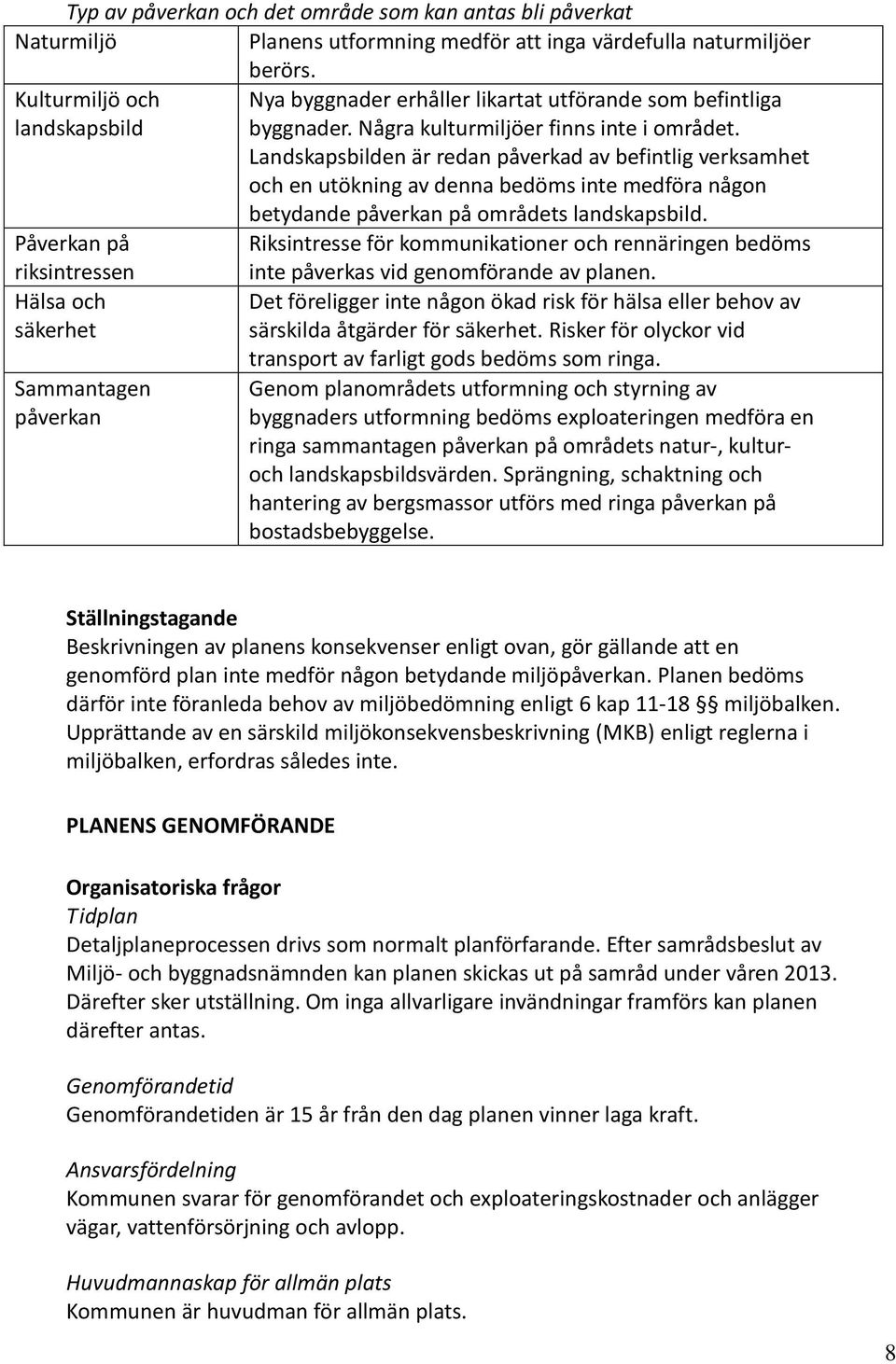 Landskapsbilden är redan påverkad av befintlig verksamhet och en utökning av denna bedöms inte medföra någon betydande påverkan på områdets landskapsbild.