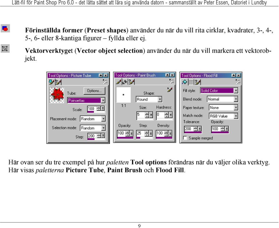 Vektorverktyget (Vector object selection) använder du när du vill markera ett jekt.