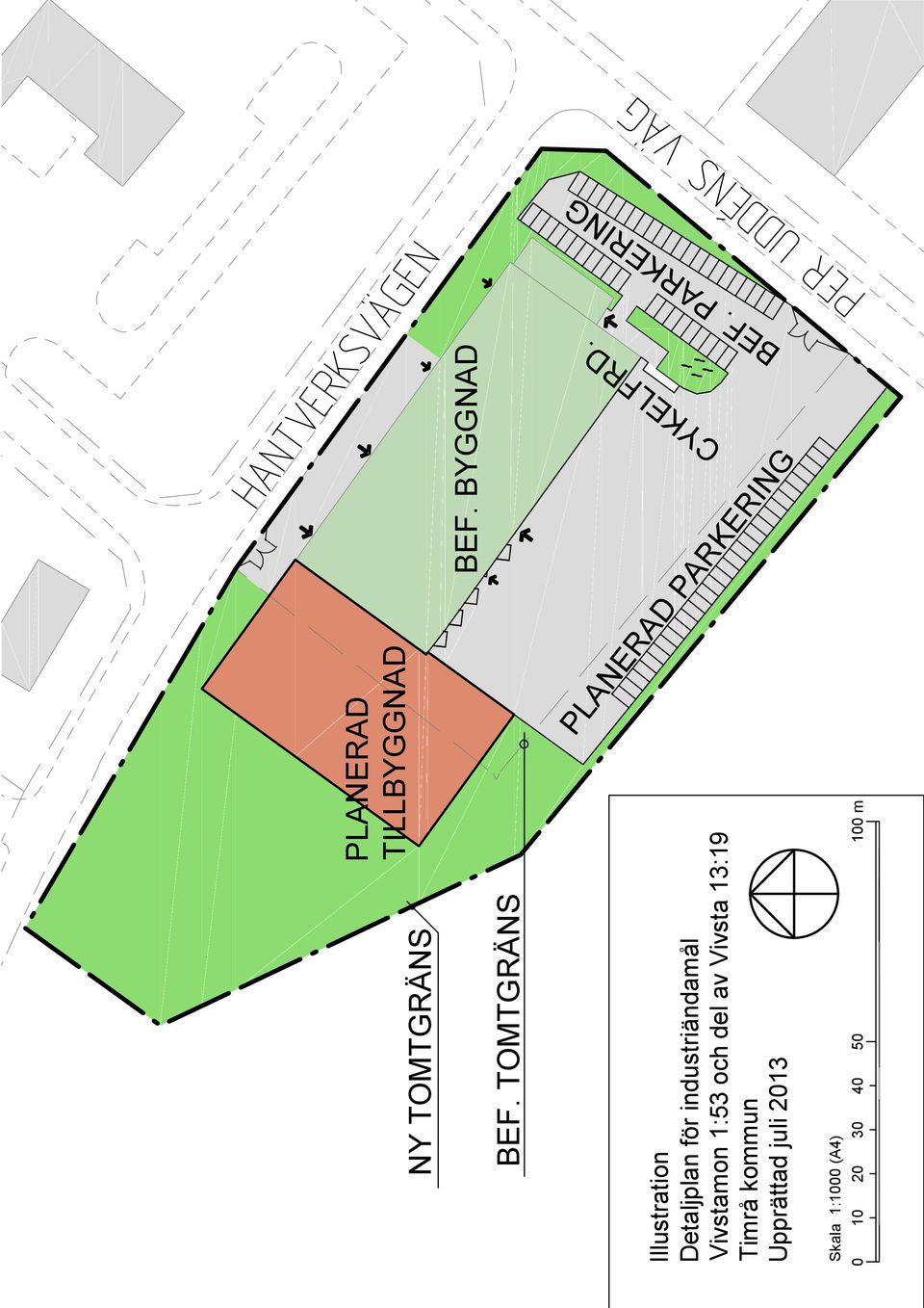 TOMTGRÄNS Illustration Detaljplan för industriändamål Vivstamon