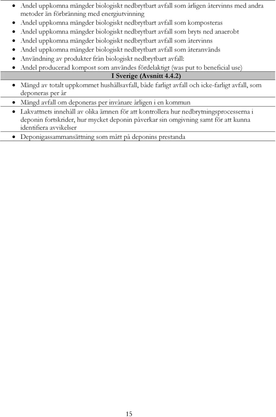 återanvänds Användning av produkter från biologiskt nedbrytbart avfall: Andel producerad kompost som användes fördelaktigt (was put to beneficial use) I Sverige (Avsnitt 4.