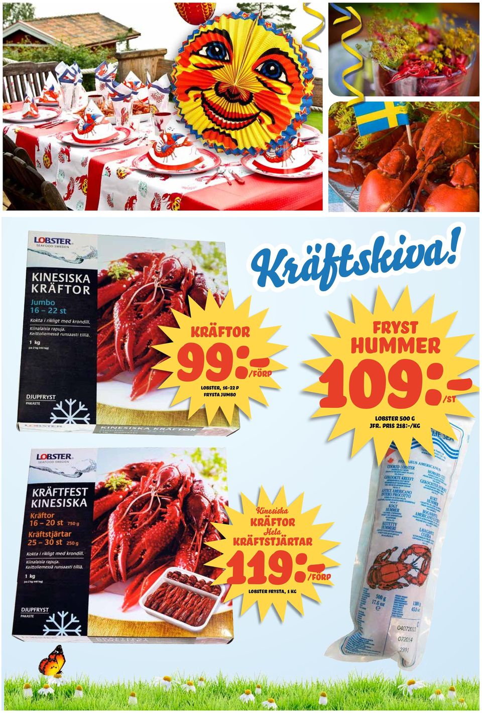 frysta jumbo fryst hummer lobster 500 g