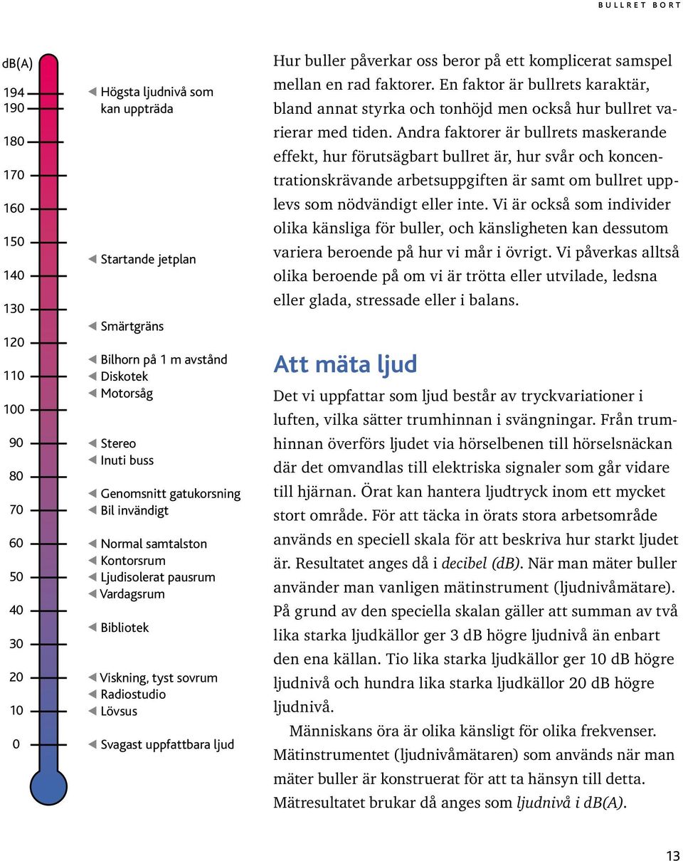 beror på ett komplicerat samspel mellan en rad faktorer. En faktor är bullrets karaktär, bland annat styrka och tonhöjd men också hur bullret varierar med tiden.