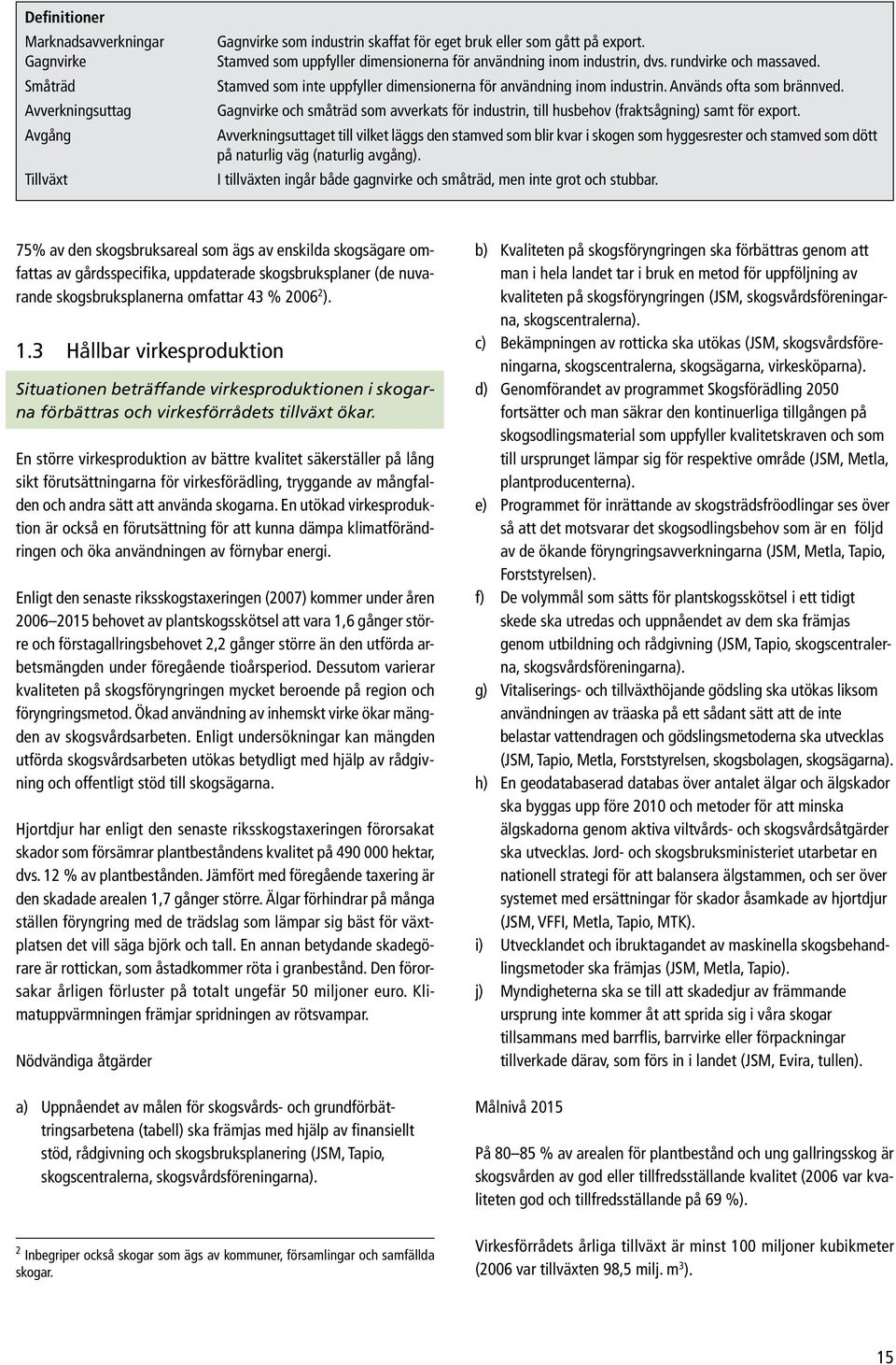 Gagnvirke och småträd som avverkats för industrin, till husbehov (fraktsågning) samt för export.