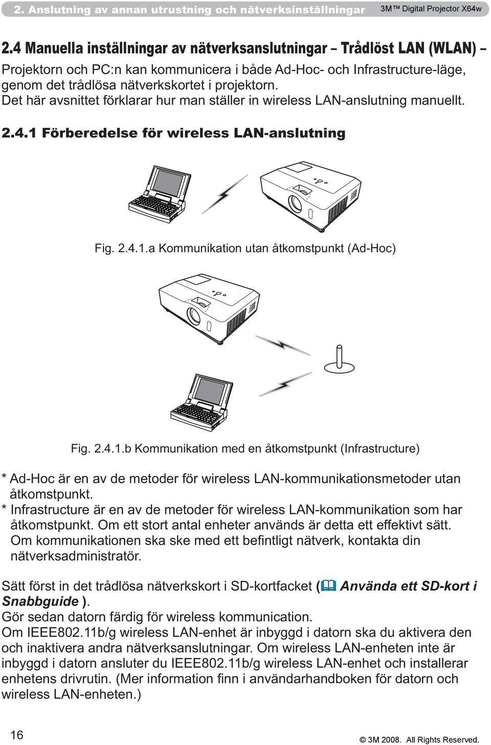 2.4.1 Förberedelse för wireless LAN-anslutning åtkomstpunkt.