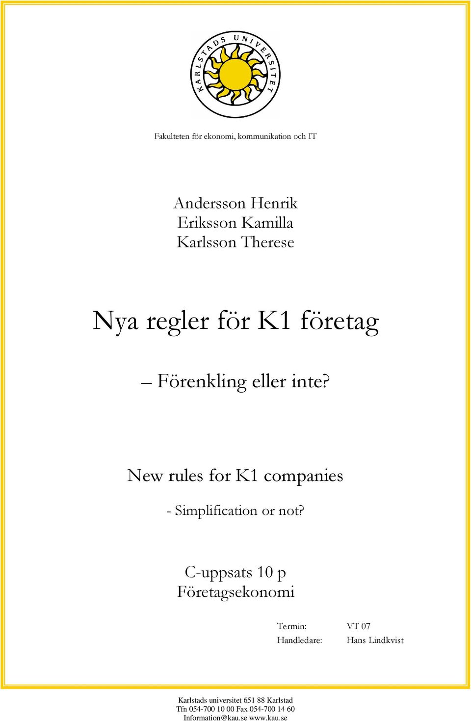 New rules for K1 companies - Simplification or not?