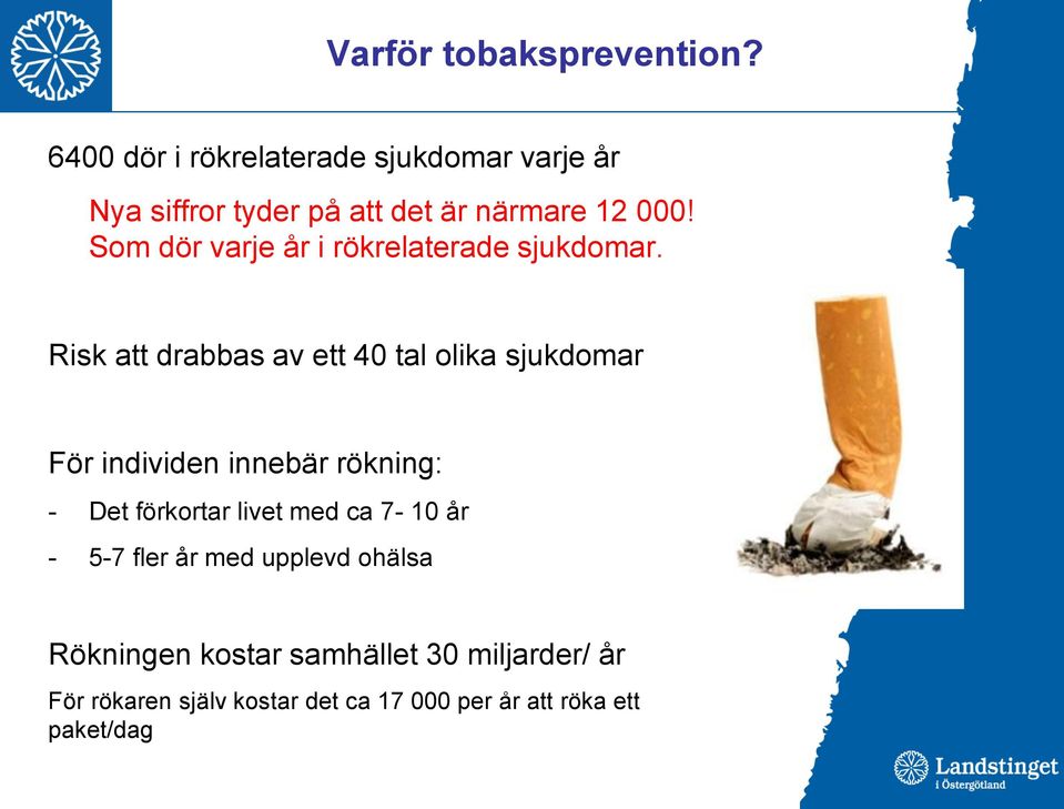 Som dör varje år i rökrelaterade sjukdomar.