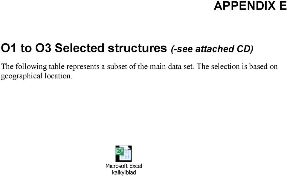 subset of the main data set.