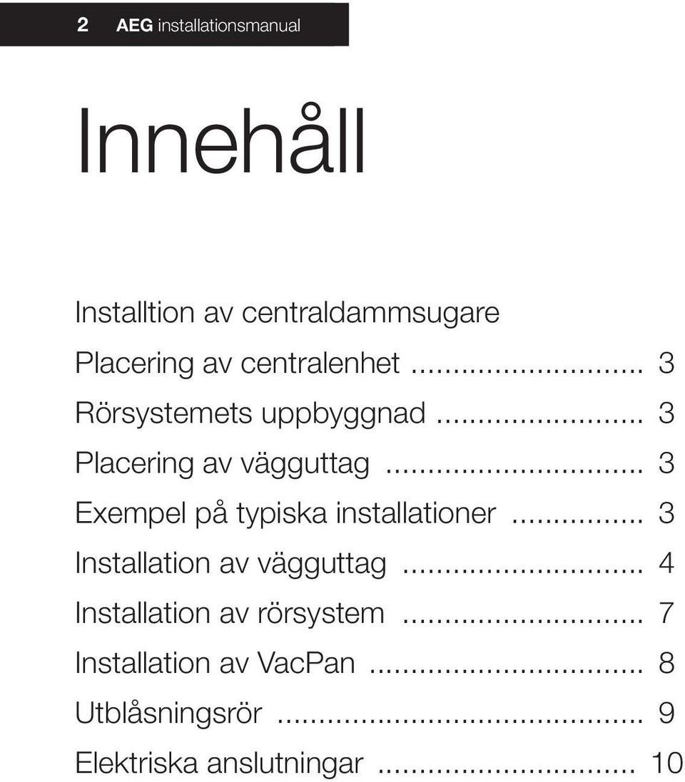 .. 3 Exempel på typiska installationer... 3 Installation av vägguttag.