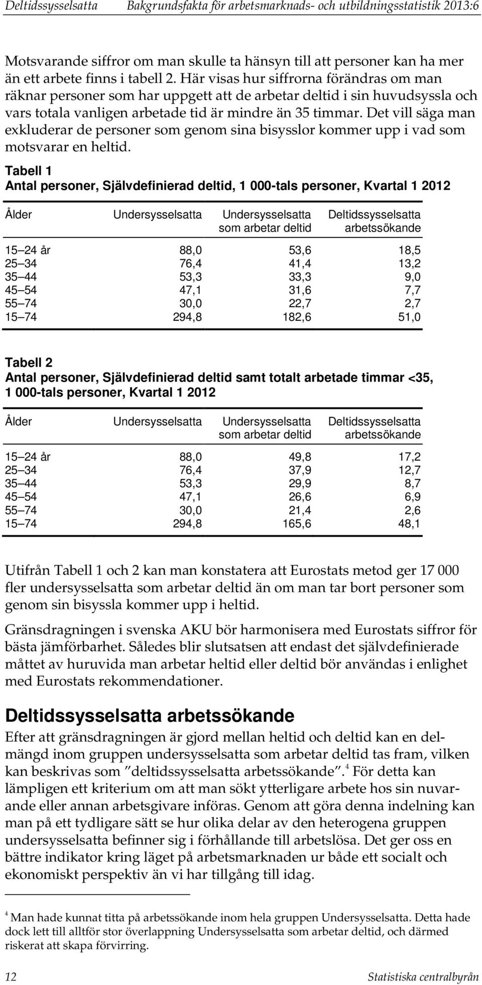 Det vill säga man exkluderar de personer som genom sina bisysslor kommer upp i vad som motsvarar en heltid.