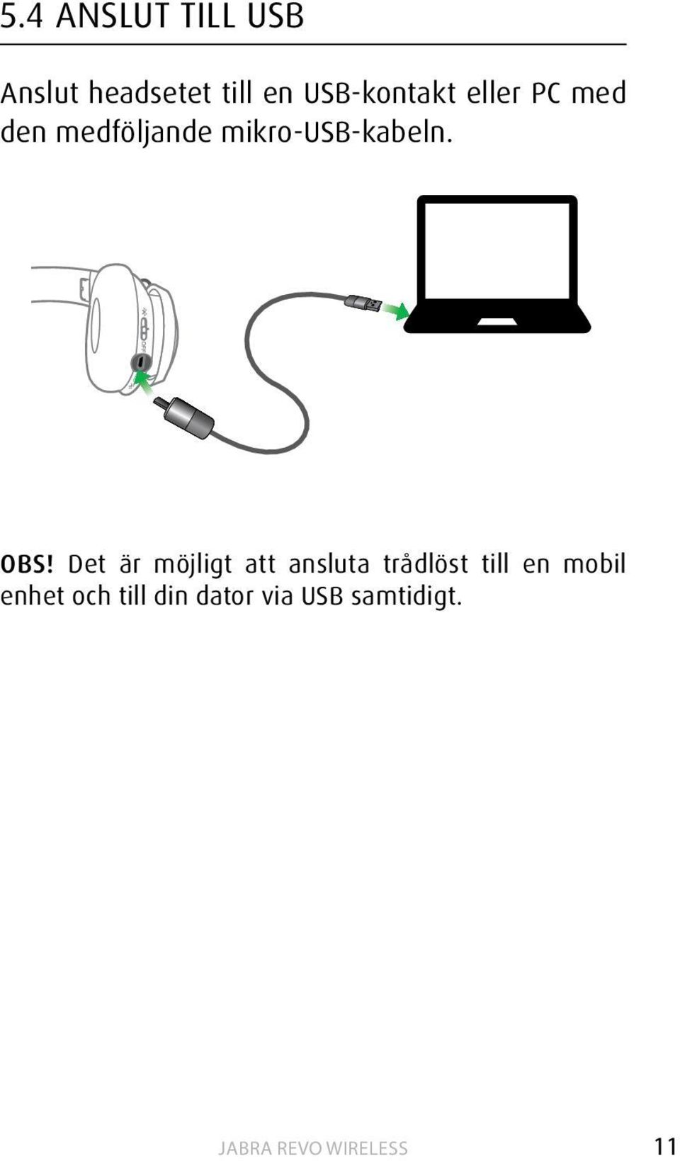 mikro-usb-kabeln. OBS!