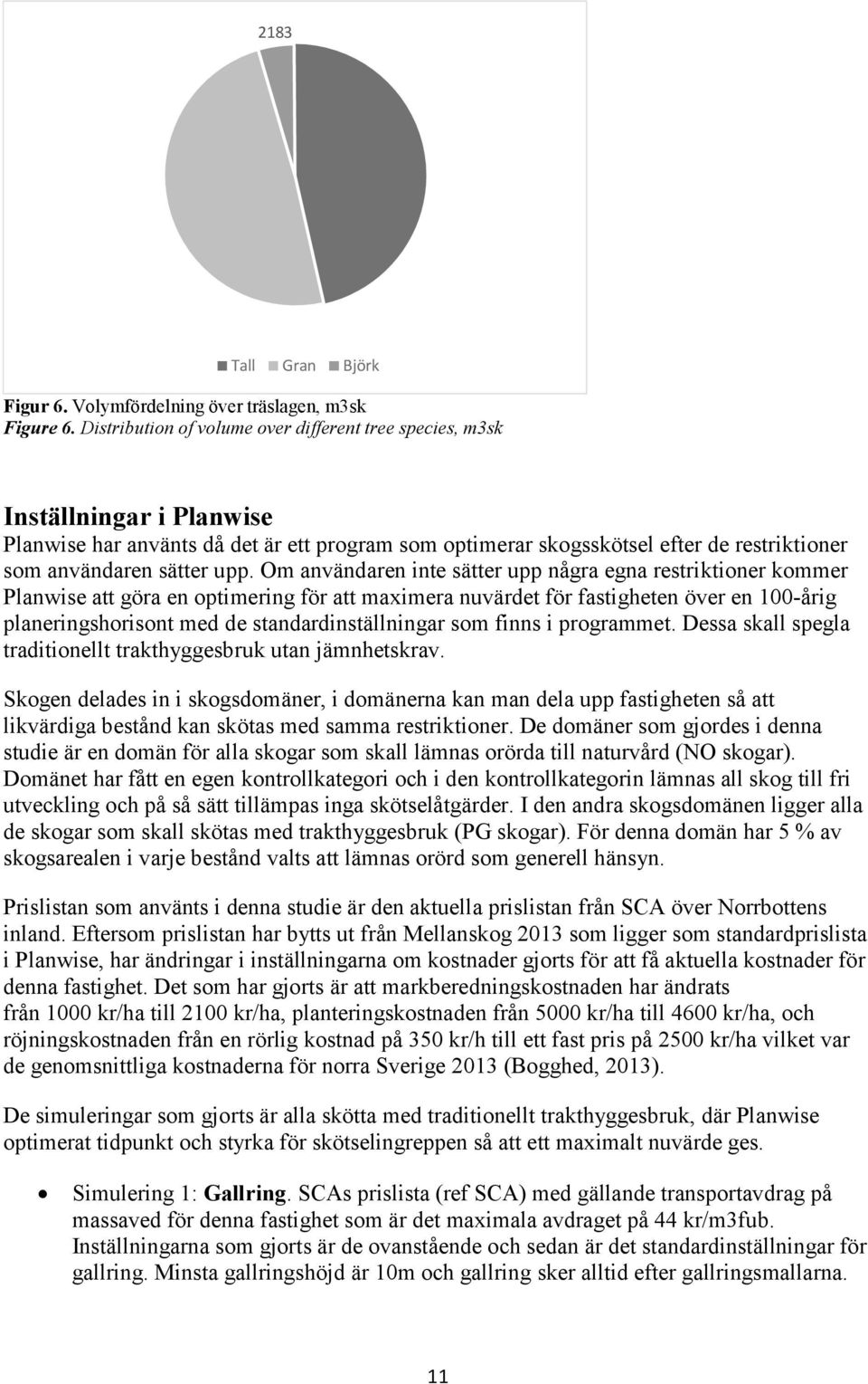 upp. Om användaren inte sätter upp några egna restriktioner kommer Planwise att göra en optimering för att maximera nuvärdet för fastigheten över en 100-årig planeringshorisont med de