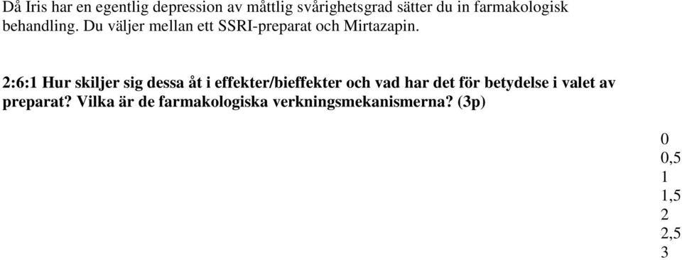 :6: Hur skiljer sig dessa åt i effekter/bieffekter och vad har det för