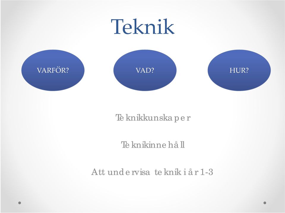 Teknikinnehåll Att