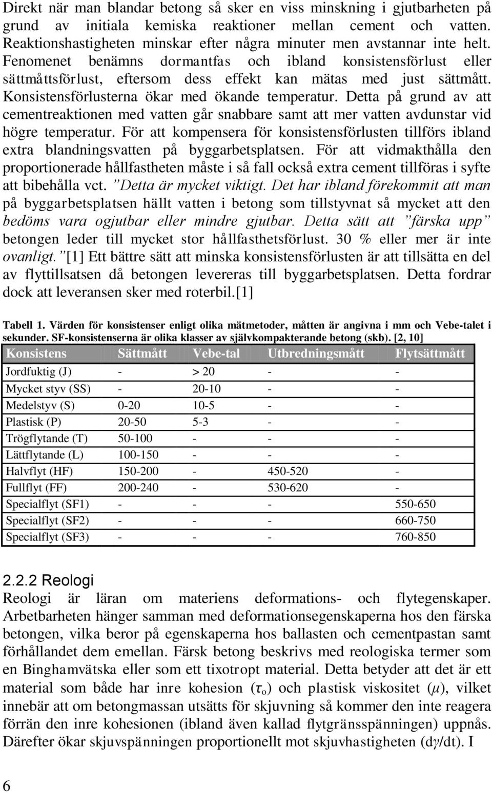 Fenomenet benämns dormantfas och ibland konsistensförlust eller sättmåttsförlust, eftersom dess effekt kan mätas med just sättmått. Konsistensförlusterna ökar med ökande temperatur.