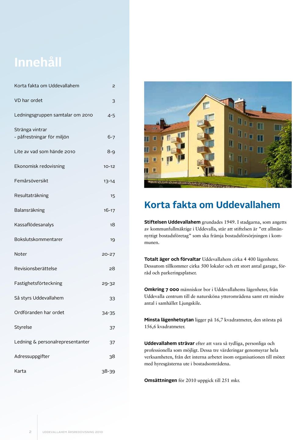 Korta fakta om Uddevallahem Stiftelse Uddevallahem rudades 1949 I stadara, som aetts av kommufullmäktie i Uddevalla, står att stiftelse är ett allmäyttit bostadsföreta som ska främja bostadsförsörjie