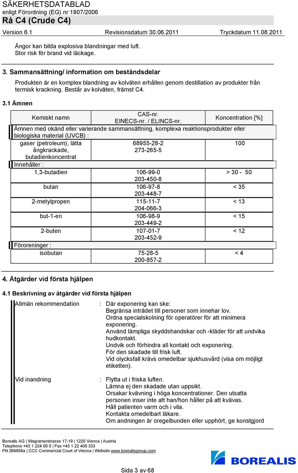 1 Ämnen Kemiskt namn CAS-nr. EINECS-nr. / ELINCS-nr.