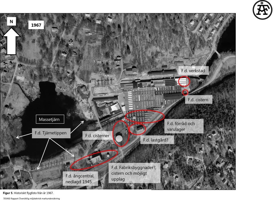 d. Fabriksbyggnader?, cistern och möjligt upplag Figur 5.