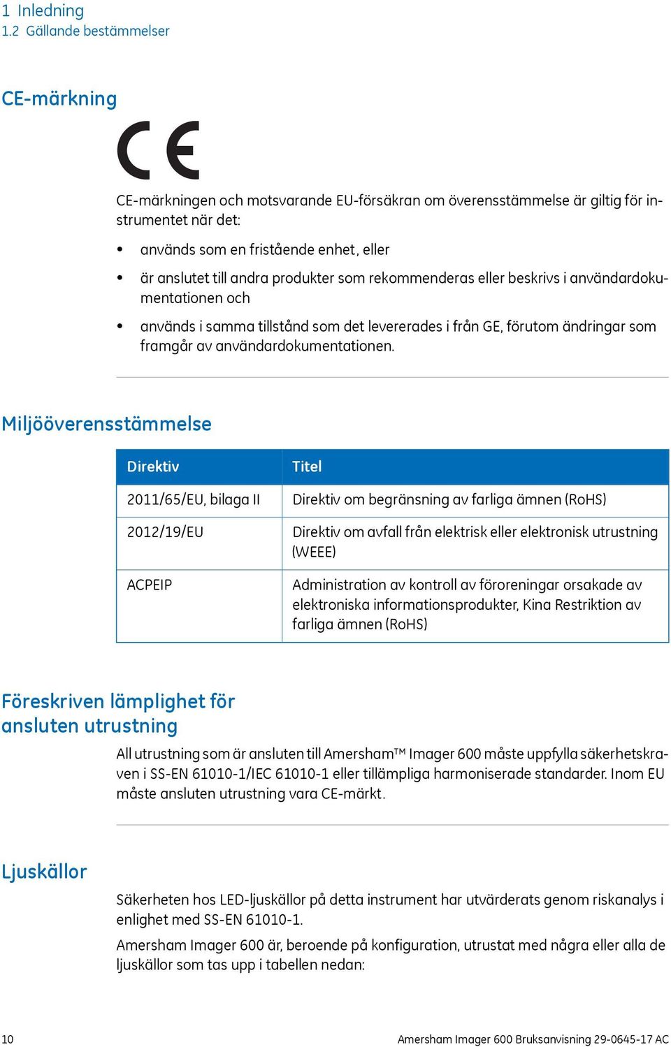 produkter som rekommenderas eller beskrivs i användardokumentationen och används i samma tillstånd som det levererades i från GE, förutom ändringar som framgår av användardokumentationen.