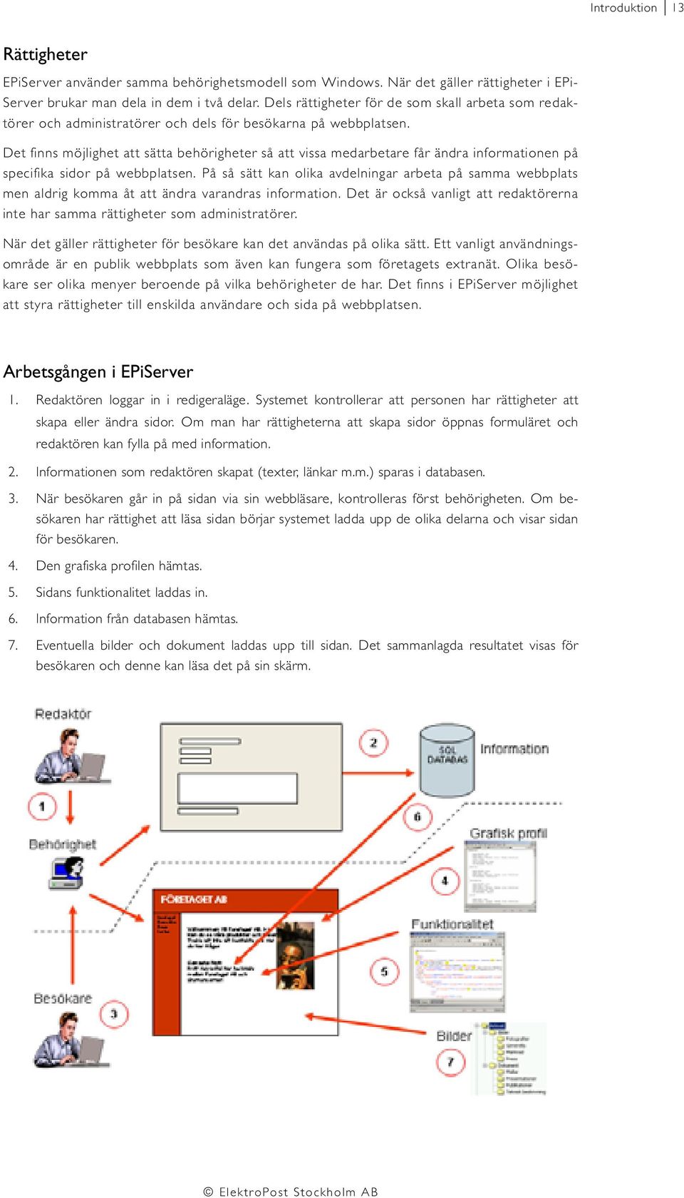 Det finns möjlighet att sätta behörigheter så att vissa medarbetare får ändra informationen på specifika sidor på webbplatsen.