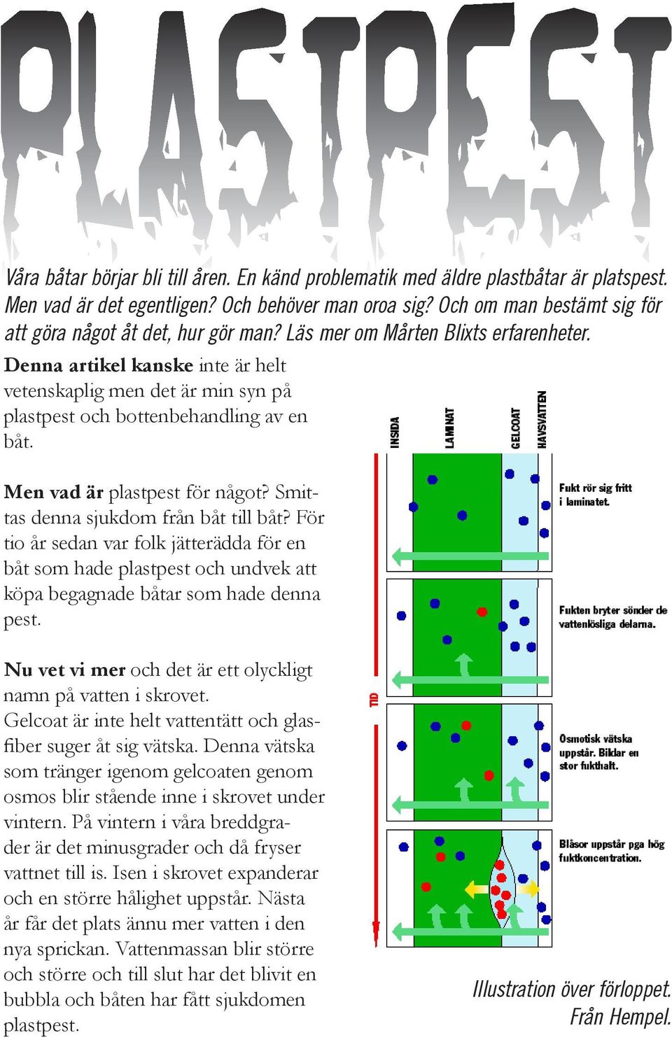 Denna artikel kanske inte är helt vetenskaplig men det är min syn på plastpest och bottenbehandling av en båt. Men vad är plastpest för något? Smittas denna sjukdom från båt till båt?