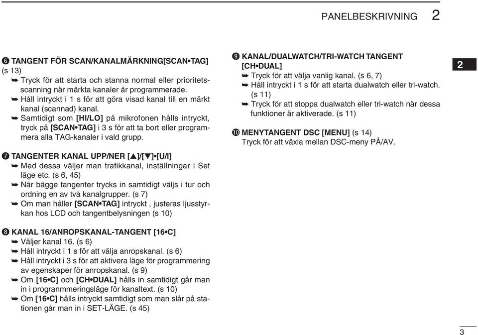 Samtidigt som [HI/LO] på mikrofonen hålls intryckt, tryck på [SCAN TAG] i 3 s för att ta bort eller programmera alla TAG-kanaler i vald grupp.