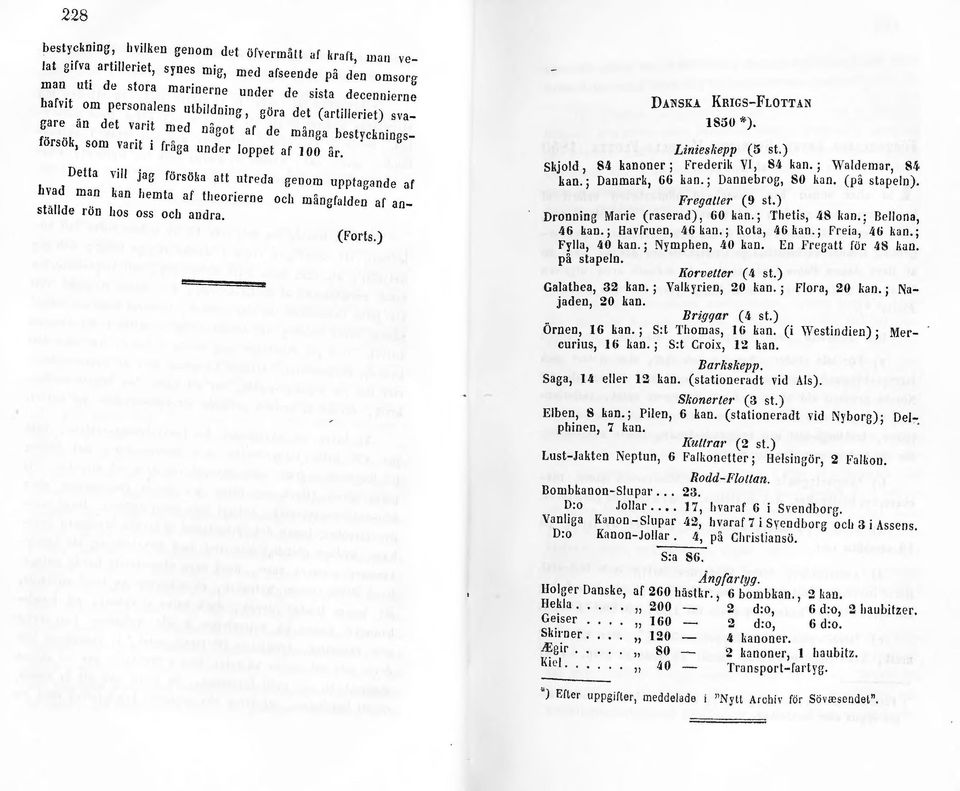 Detta vill jag försölia att utreda genom upptagande af hvad man kan hemta af theorierne och mångfalden af anställde rön hos oss och andra. {Forts.) DANSIU KRIGs-FLOTTAN 1850*). Linieslwpp (5 st.