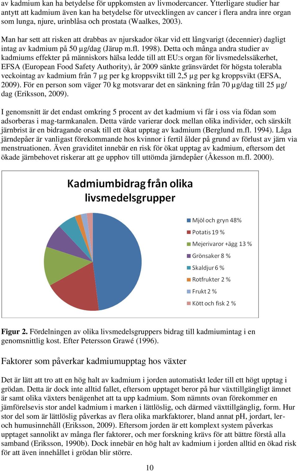 Man har sett att risken att drabbas av njurskador ökar vid ett långvarigt (decennier) dagligt intag av kadmium på 50 µg/dag (Järup m.fl. 1998).