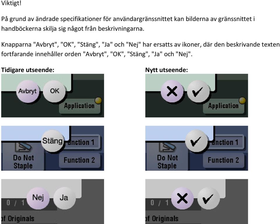 gränssnittet i handböckerna skilja sig något från beskrivningarna.