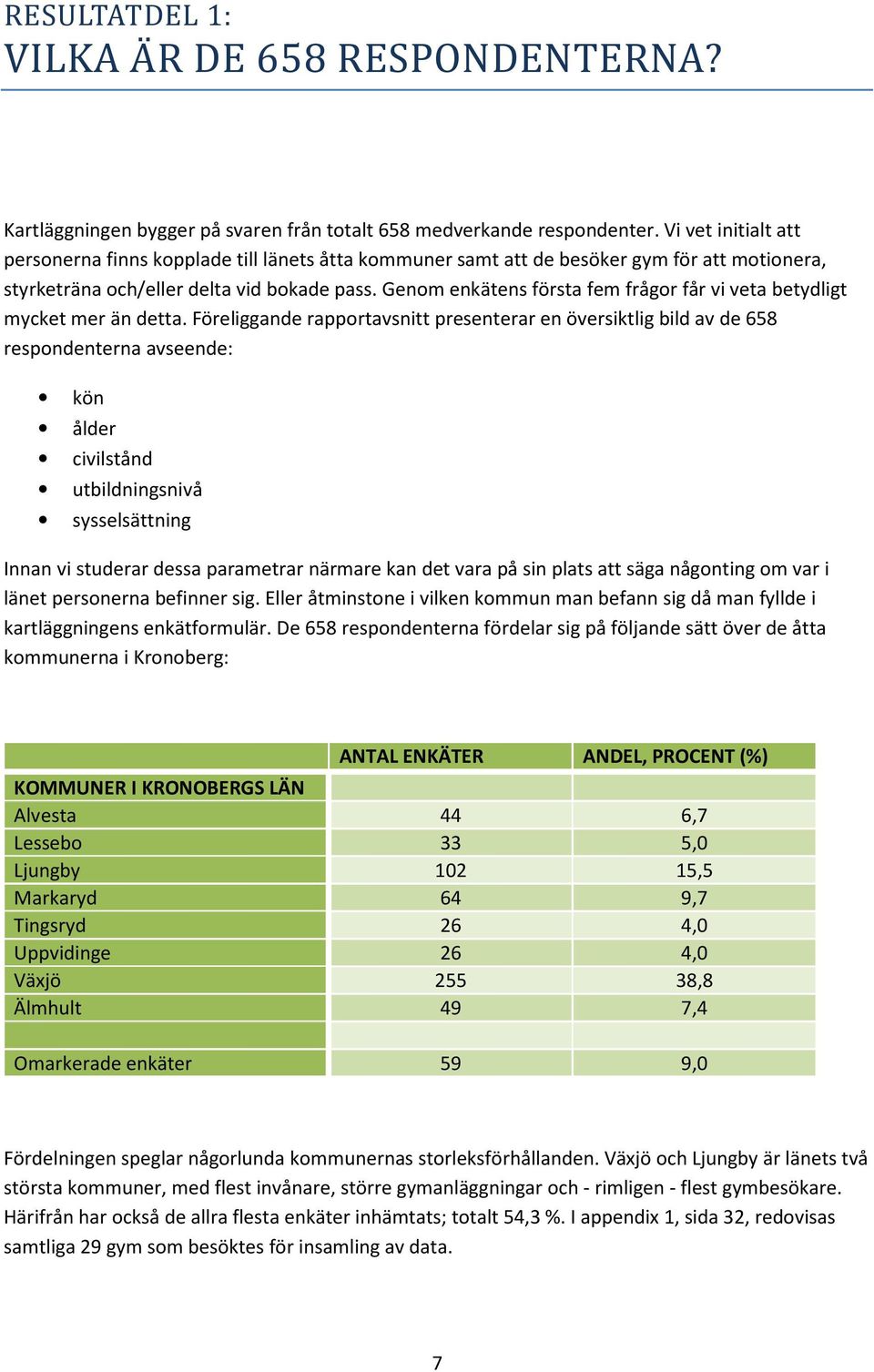 Genom enkätens första fem frågor får vi veta betydligt mycket mer än detta.