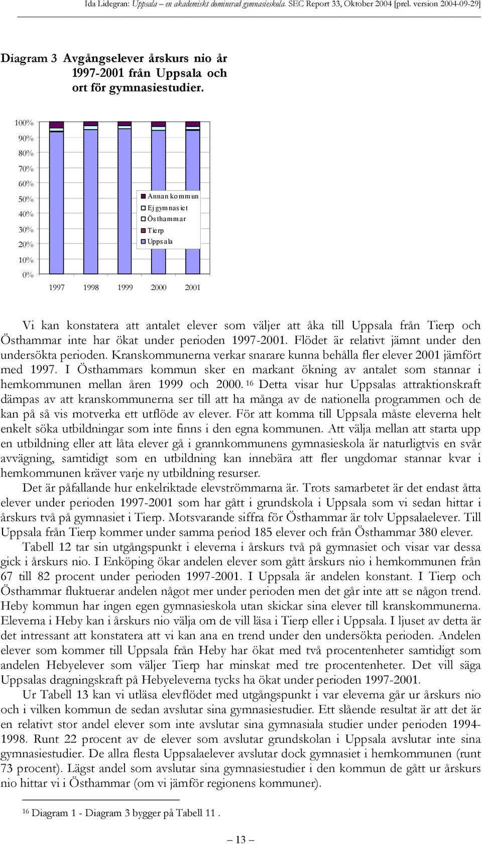 ökat under perioden -. Flödet är relativt jämnt under den undersökta perioden. Kranskommunerna verkar snarare kunna behålla fler elever jämfört med.