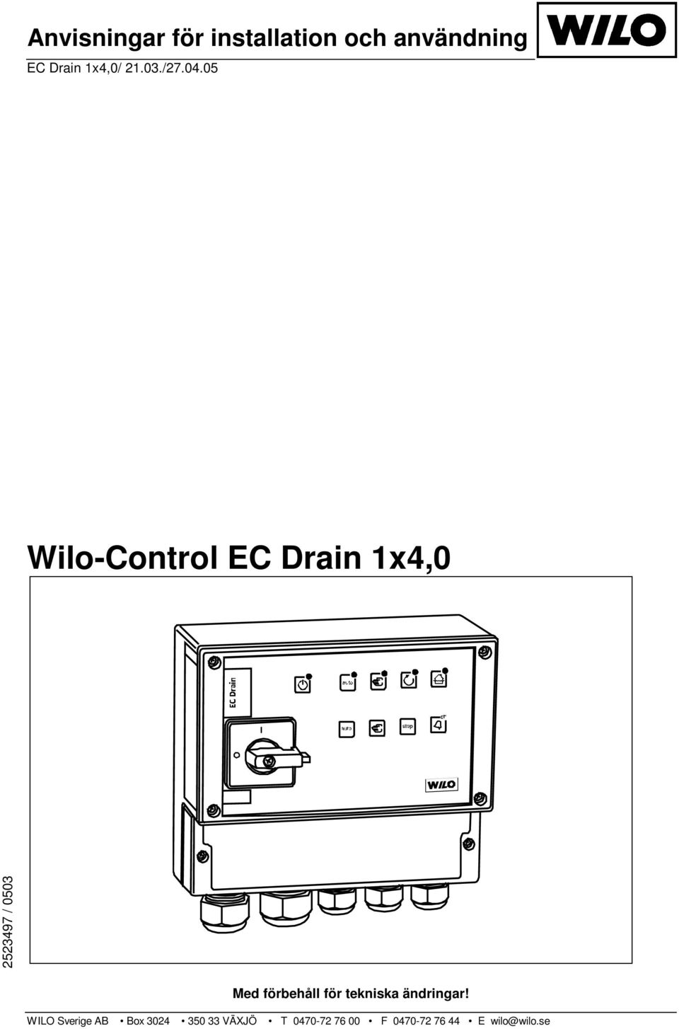 04.05 Wilo-Control EC Drain 1x4,0