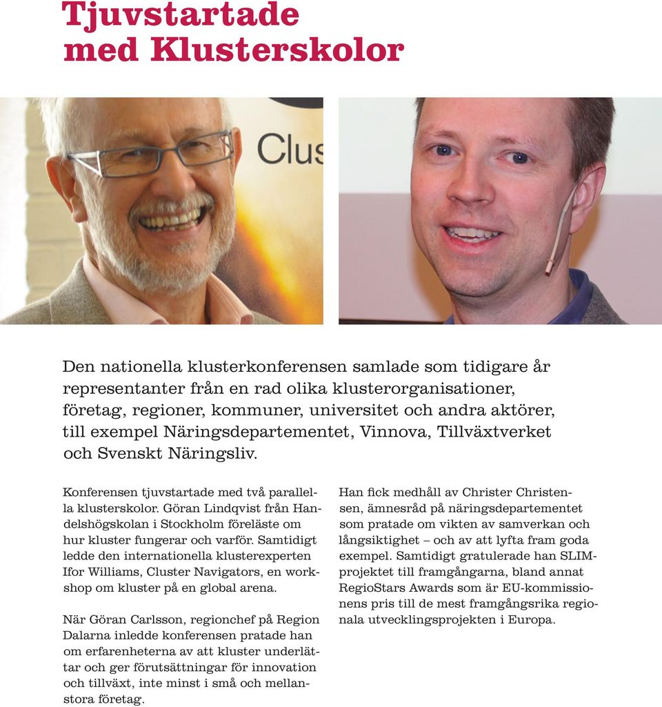 Göran Lindqvist från Handelshögskolan i Stockholm föreläste om hur kluster fungerar och varför.