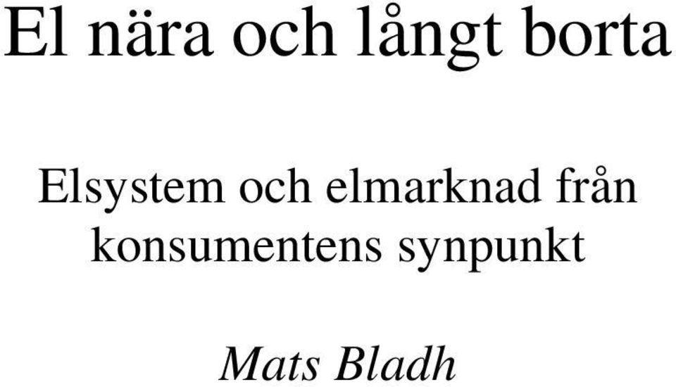 elmarknad från