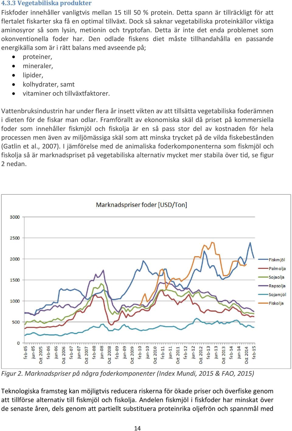 Den odlade fiskens diet måste tillhandahålla en passande energikälla som är i rätt balans med avseende på; proteiner, mineraler, lipider, kolhydrater, samt vitaminer och tillväxtfaktorer.