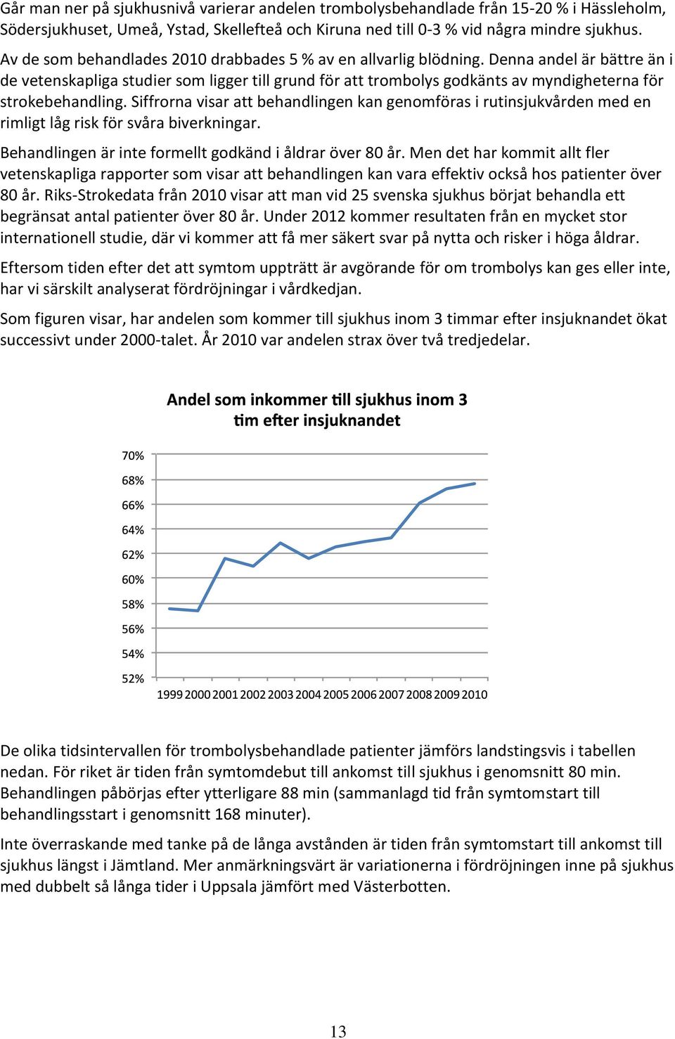 Denna andel är bättre än i de vetenskapliga studier som ligger till grund för att trombolys godkänts av myndigheterna för strokebehandling.