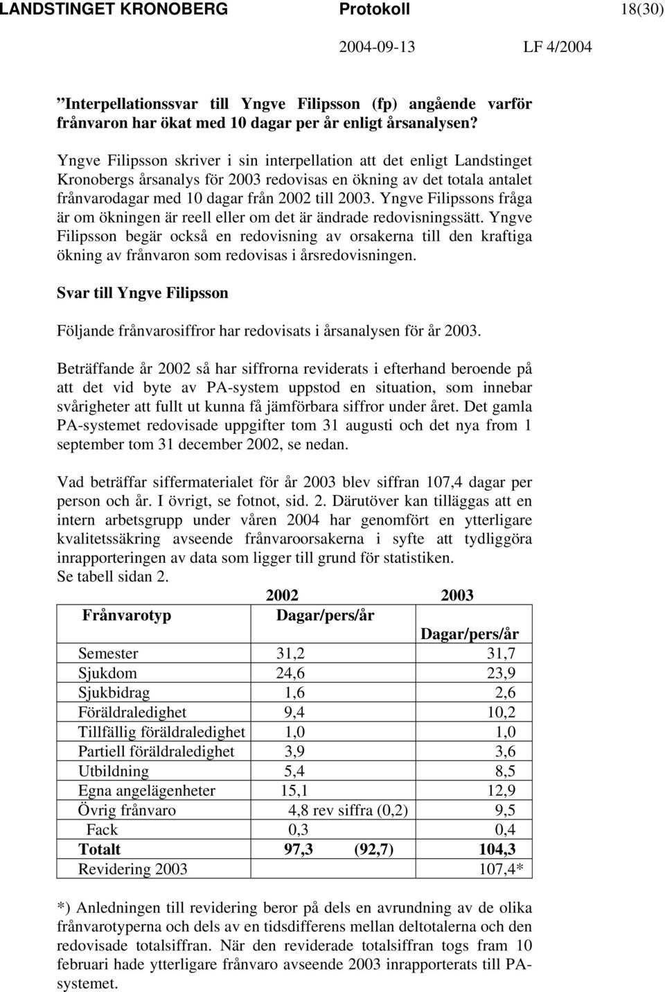 Yngve Filipssons fråga är om ökningen är reell eller om det är ändrade redovisningssätt.