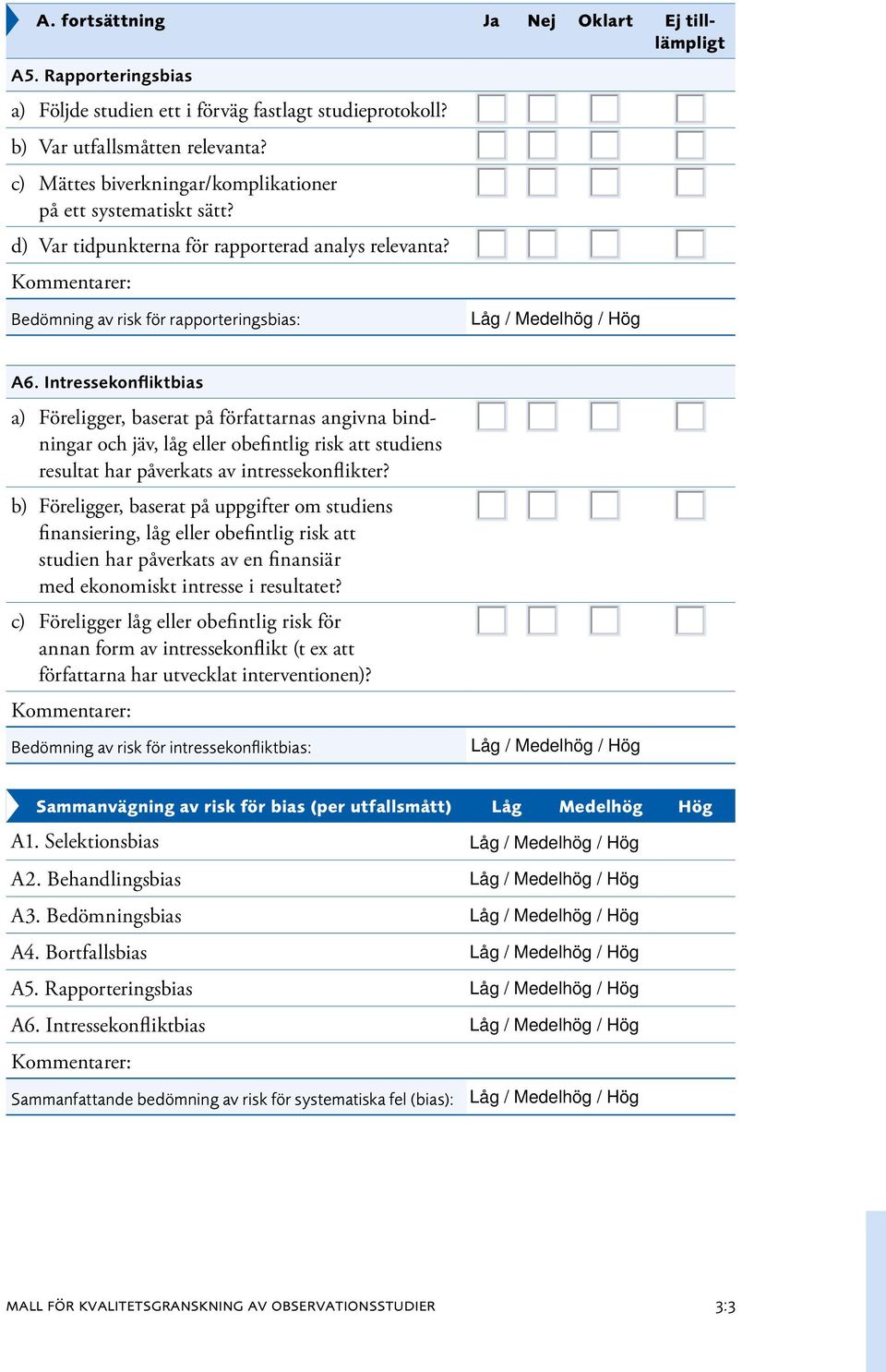 Intressekonfliktbias a) Föreligger, baserat på författarnas angivna bindningar och jäv, låg eller obefintlig risk att studiens resultat har påverkats av intressekonflikter?