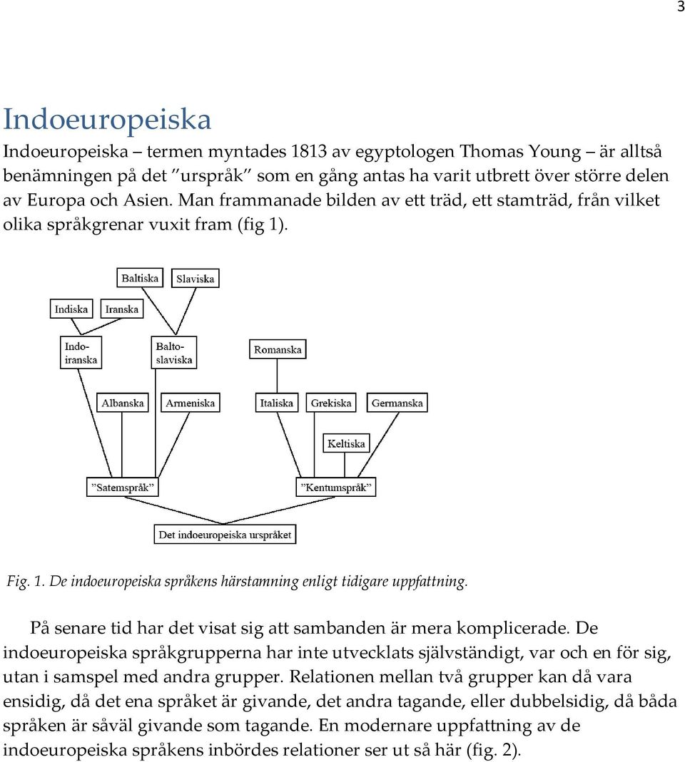 På senare tid har det visat sig att sambanden är mera komplicerade. De indoeuropeiska språkgrupperna har inte utvecklats självständigt, var och en för sig, utan i samspel med andra grupper.