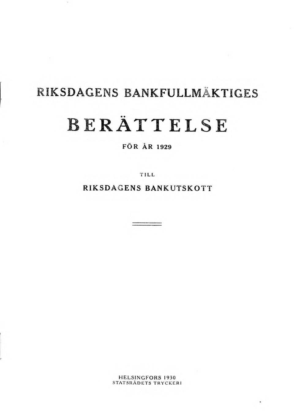 RIKSDAGENS BANKUTSKOTT