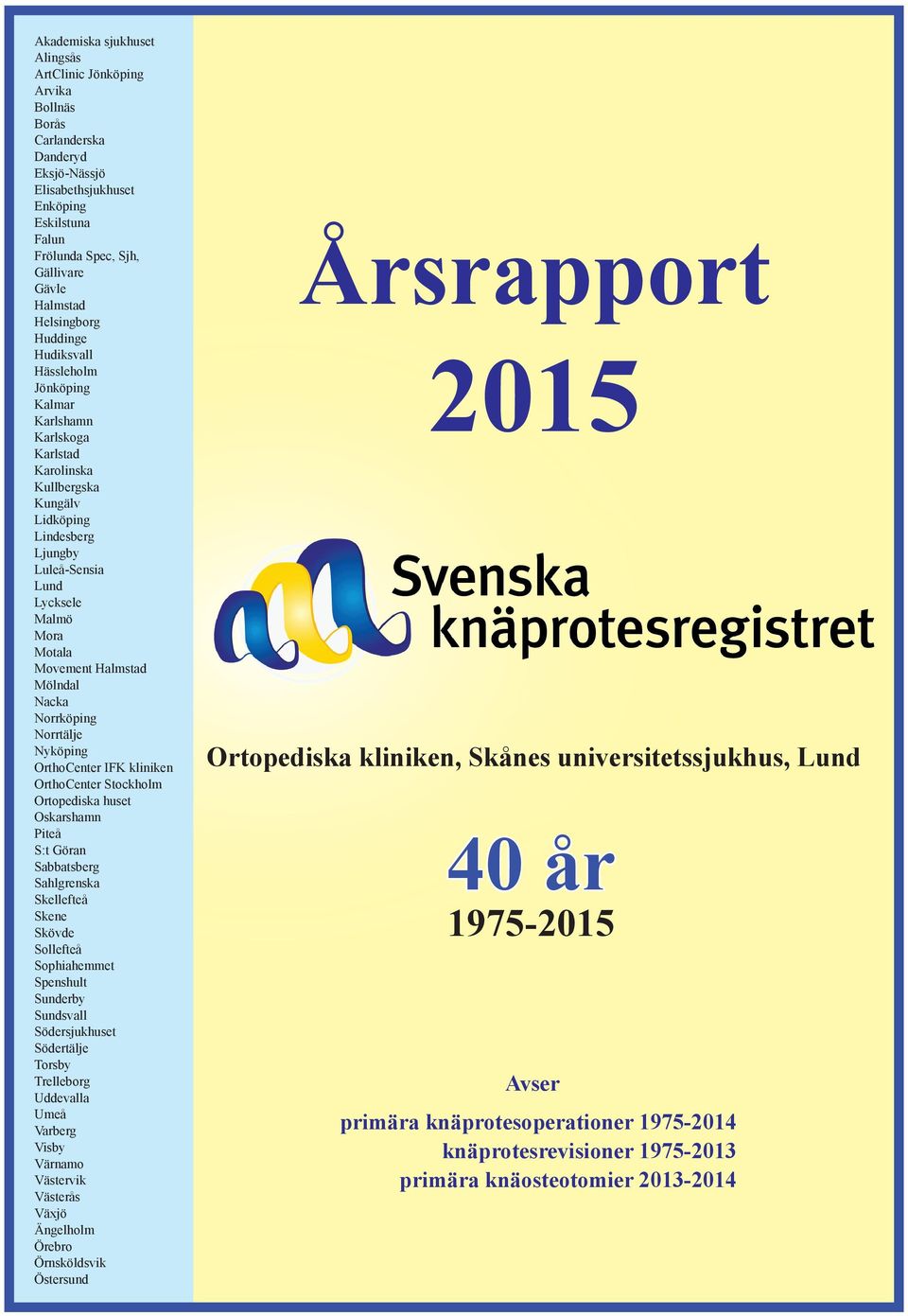 Movement Halmstad Mölndal Nacka Norrköping Norrtälje Nyköping OrthoCenter IFK kliniken OrthoCenter Stockholm Ortopediska huset Oskarshamn Piteå S:t Göran Sabbatsberg Sahlgrenska Skellefteå Skene