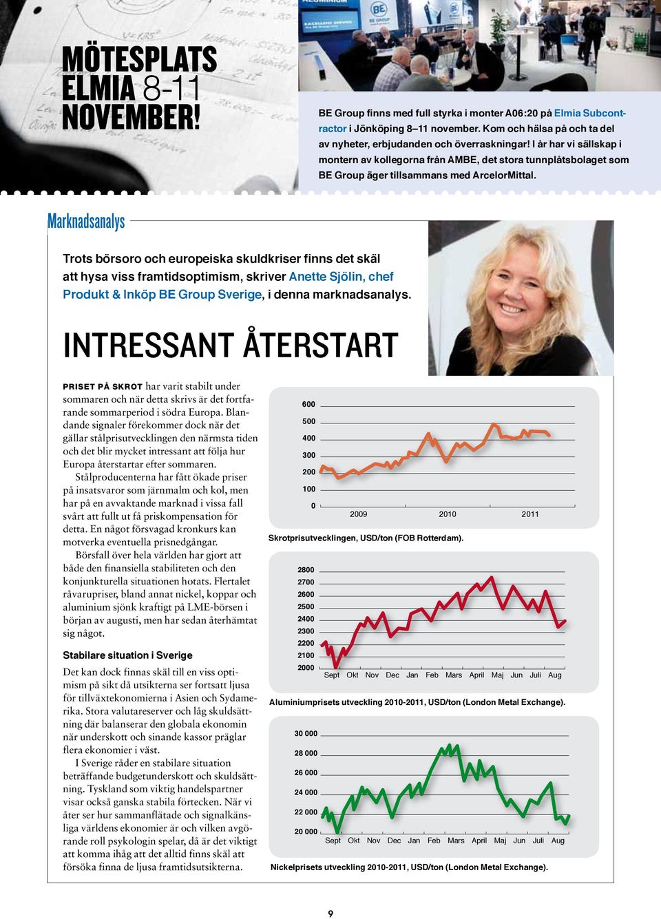 Marknadsanalys Trots börsoro och europeiska skuldkriser finns det skäl att hysa viss framtidsoptimism, skriver Anette Sjölin, chef Produkt & Inköp BE Group Sverige, i denna marknadsanalys.