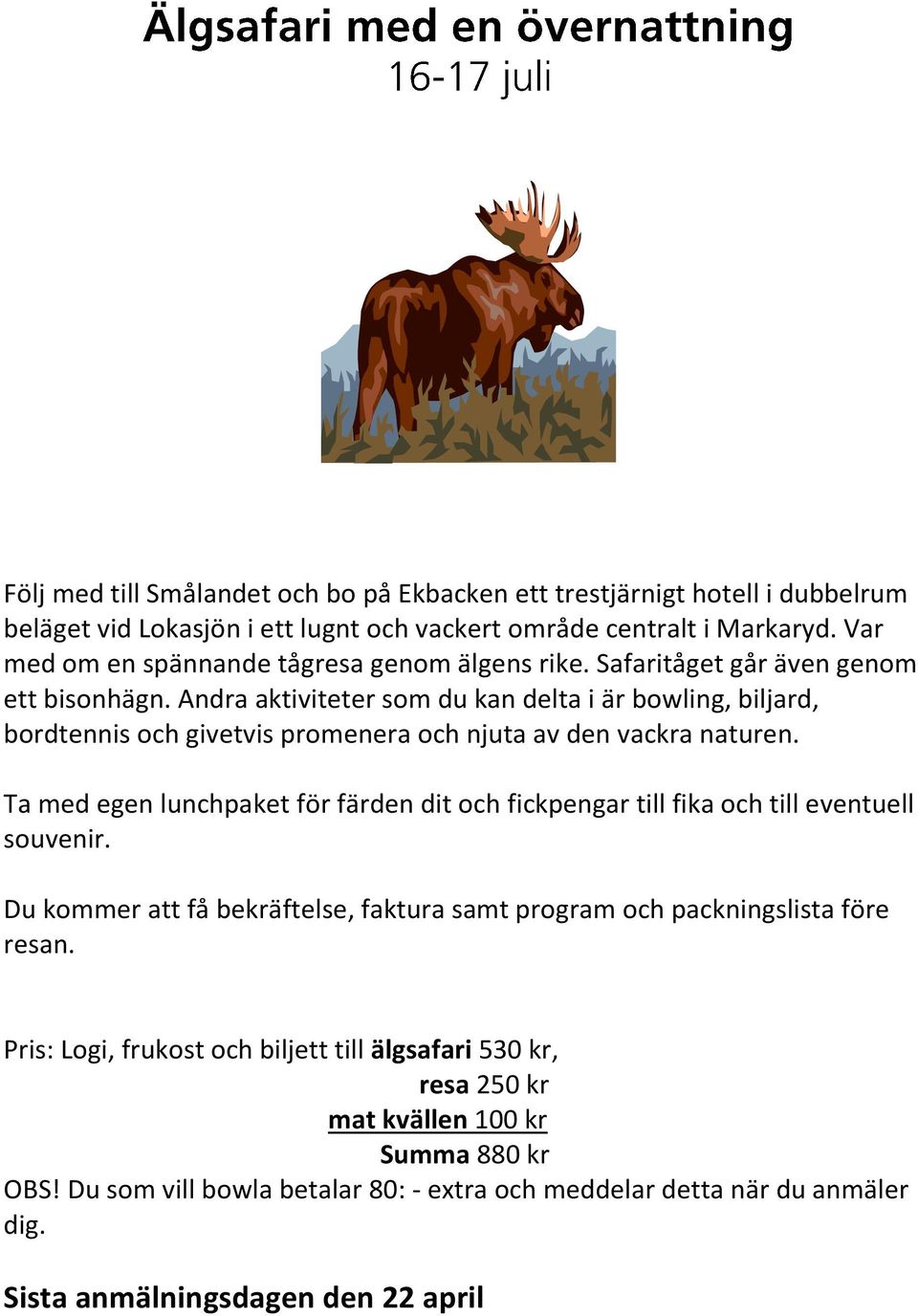 Andra aktiviteter som du kan delta i är bowling, biljard, bordtennis och givetvis promenera och njuta av den vackra naturen.