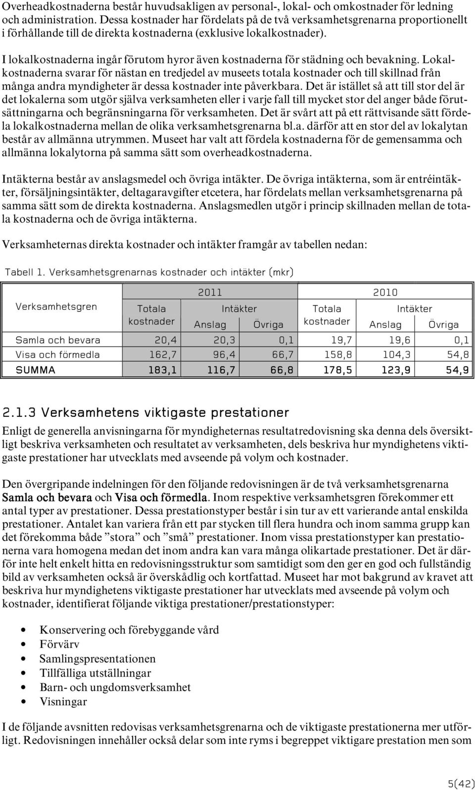 I lokalkostnaderna ingår förutom hyror även kostnaderna för städning och bevakning.